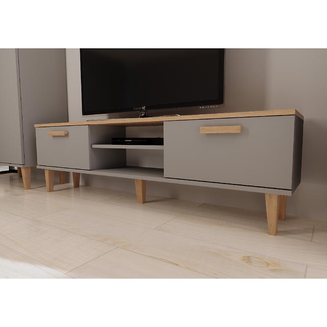 TV Stolík 160 Denver Sivý Chinchilla/Hikora