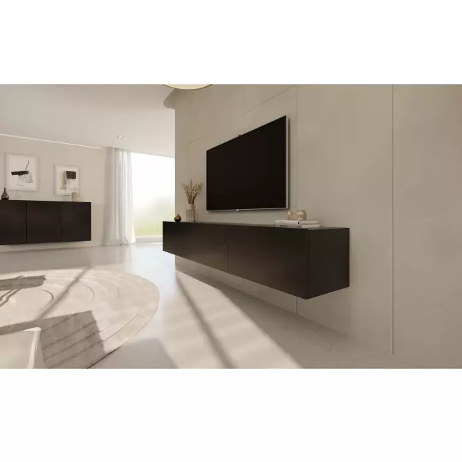 TV Stolík 180 Závesná Dallas Čierna,4