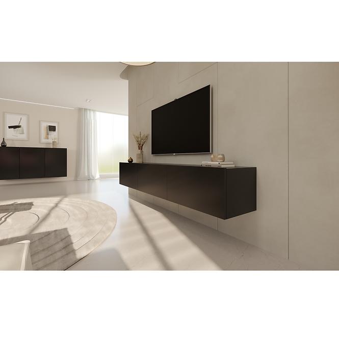 TV Stolík 180 Závesná Dallas Čierna,4