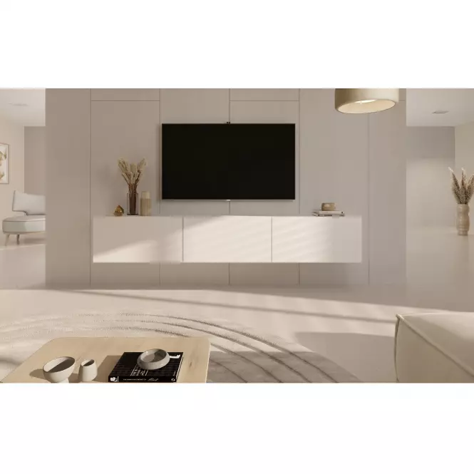 TV Stolík 180 Závesná Dallas Biela,5