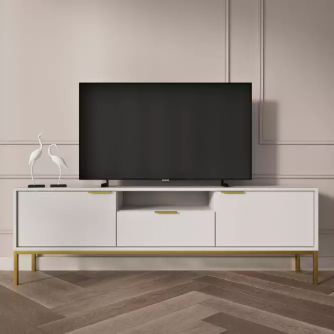 TV Stolík 135 Austin Biela/Zlatá,6