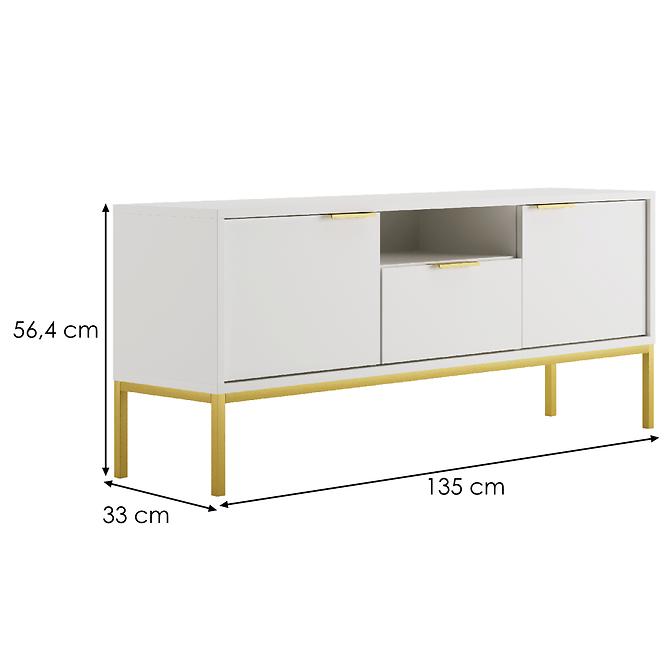 TV Stolík 135 Austin Biela/Zlatá