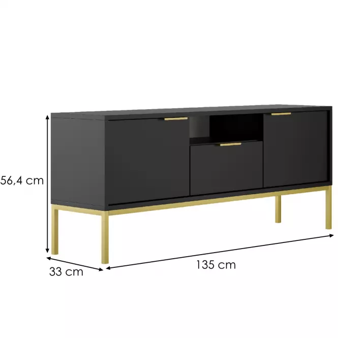 TV Stolík 135 Austin Čierna/Zlatá,2