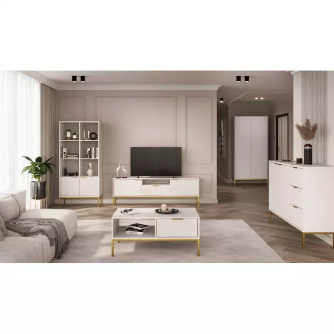 TV Stolík 175 Austin Biela/Zlatá,7