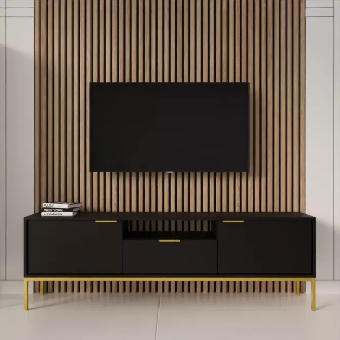 TV Stolík 175 Austin Čierna/Zlatá,6