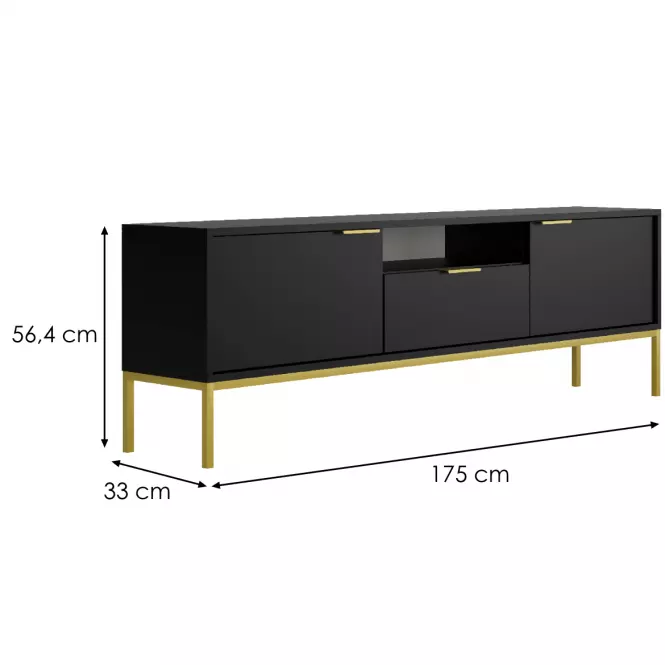TV Stolík 175 Austin Čierna/Zlatá