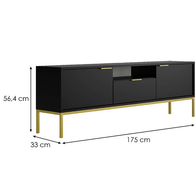 TV Stolík 175 Austin Čierna/Zlatá