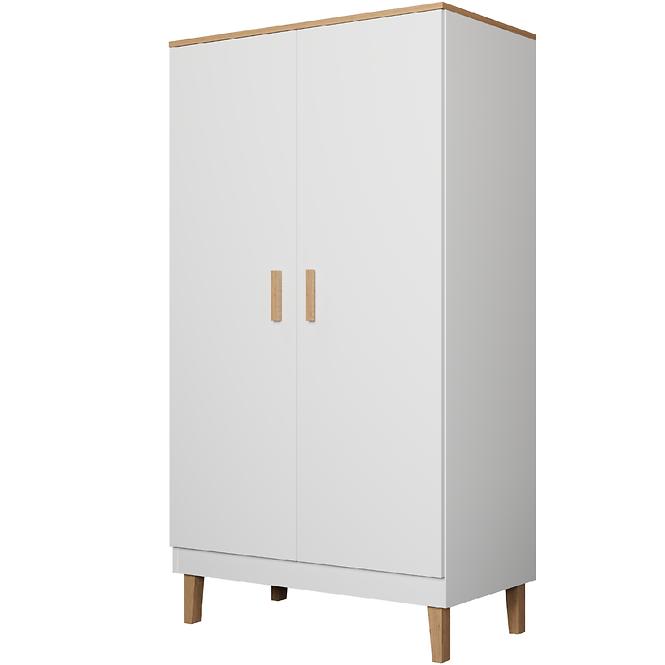 Skriňa 100 Denver Biela/Hikora,3