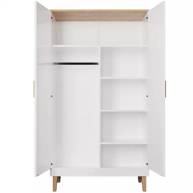 Skriňa 100 Denver Biela/Hikora