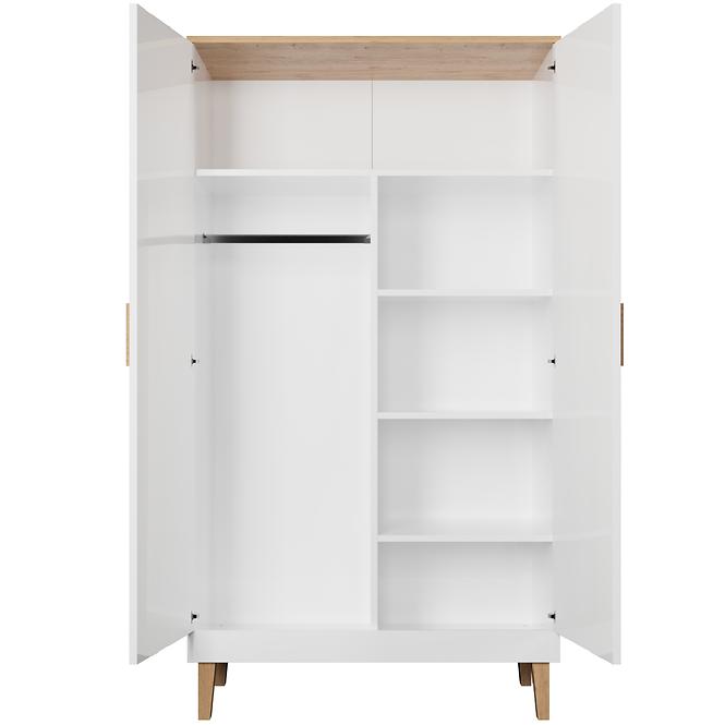 Skriňa 100 Denver Biela/Hikora,5