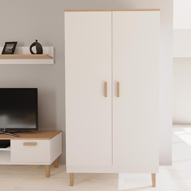 Skriňa 100 Denver Biela/Hikora,7