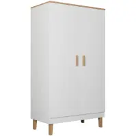 Skriňa Denver 100 cm -  biela/hikora, dvojdverová