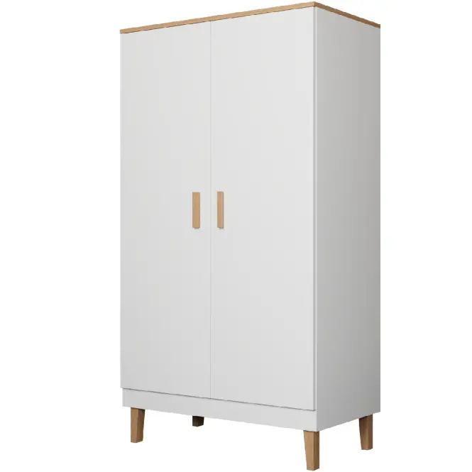 Skriňa Denver 100 cm -  biela/hikora, dvojdverová,3