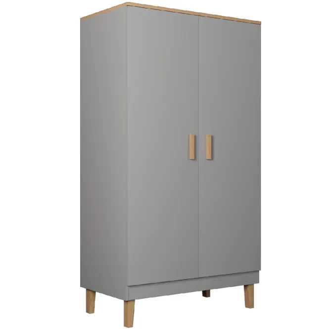 Skriňa Denver 100 cm -  sivý chinchilla/hikora, dvojdverová