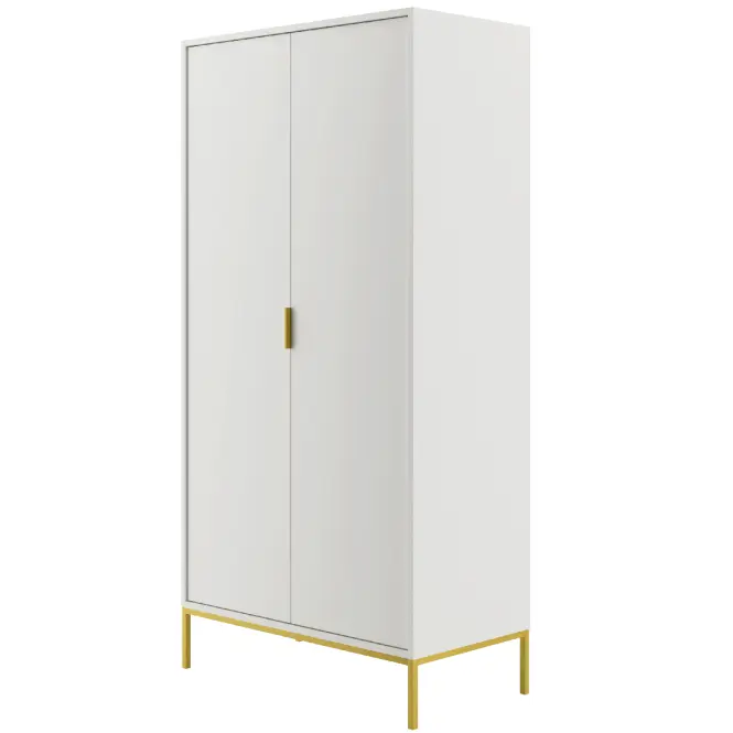 Skriňa Austin 100 cm – biela/zlatý, dvojdverová,4