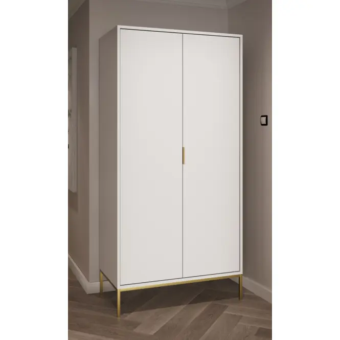 Skriňa Austin 100 cm – biela/zlatý, dvojdverová,6