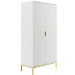 Skriňa Austin 100 cm – biela/zlatý, dvojdverová