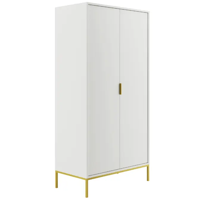 Skriňa Austin 100 cm – biela/zlatý, dvojdverová