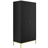Skriňa Austin 100 cm – čierna/zlatý, dvojdverová