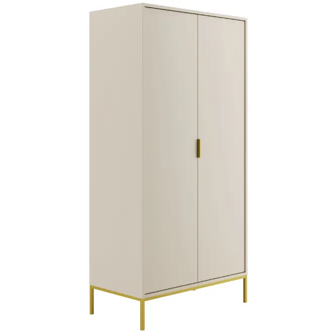 Skriňa Austin 100 cm – kašmír/zlatý, dvojdverová