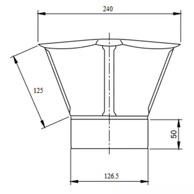 Ventilačná strieška 125 DPOK32,2