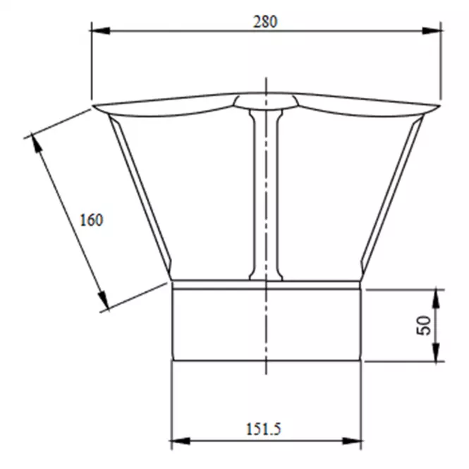 Ventilačná strieška 140 DPOK32
