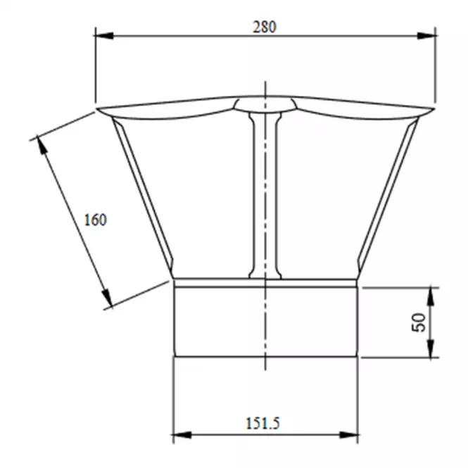 Ventilačná strieška 150 DPOK32,2