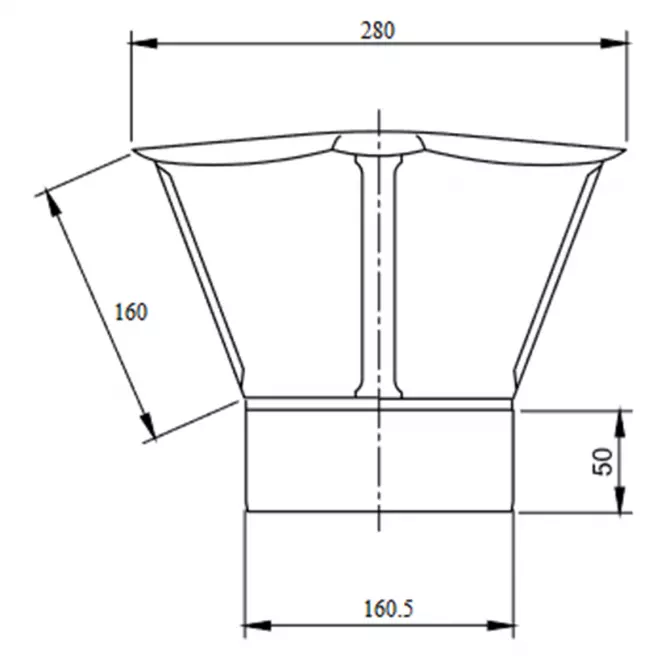 Ventilačná strieška 160 DPOK32,2