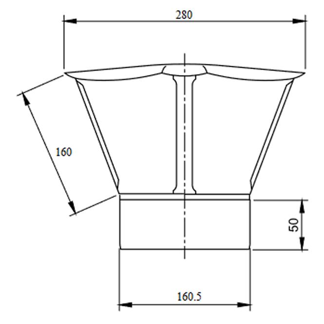 Ventilačná strieška 160 DPOK32,2