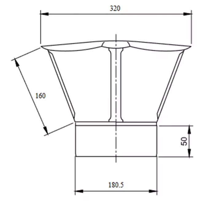 Ventilačná strieška 180 DPOK32,2