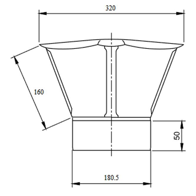 Ventilačná strieška 180 DPOK32,2