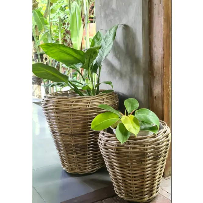 Prútený obal na kvetináč Alex Round Medium Rattan 34 x 40 cm