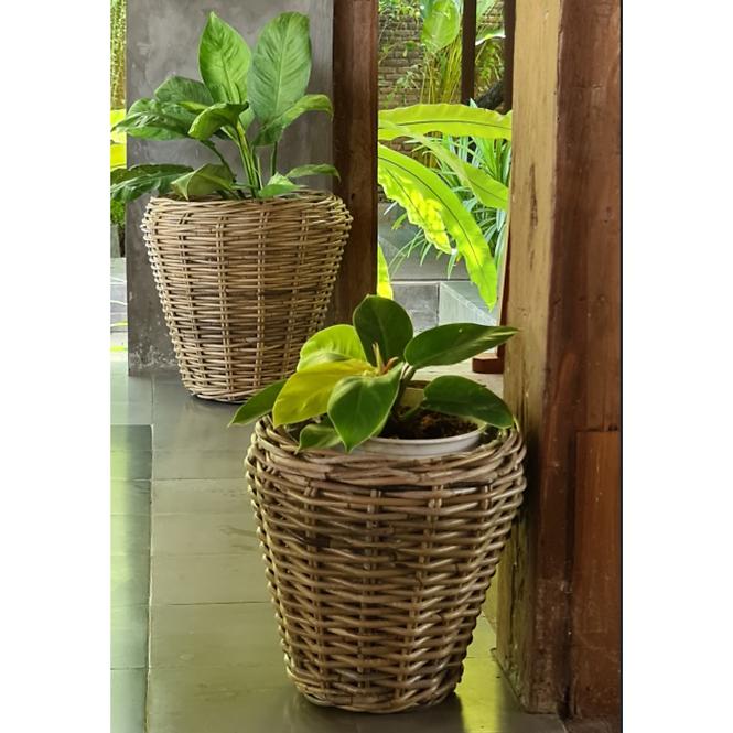 Prútený obal na kvetináč Alex Round Medium Rattan 34x40,2