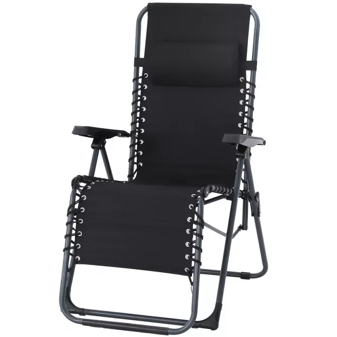 Záhradná stolička Liro Relax čierna