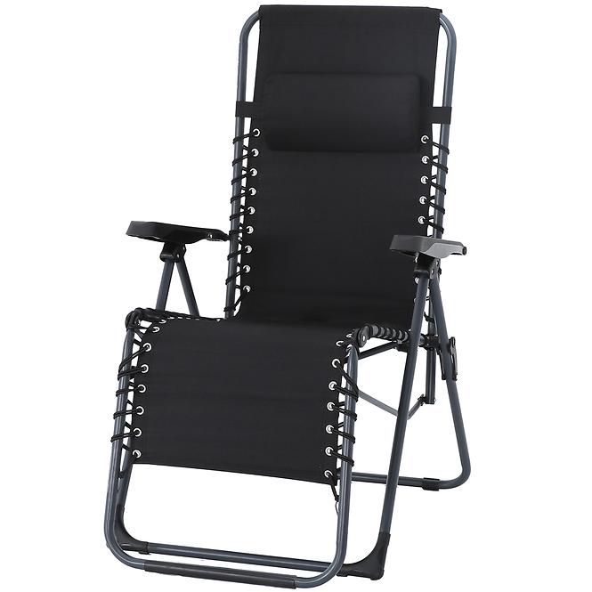 Záhradná stolička Liro Relax čierna