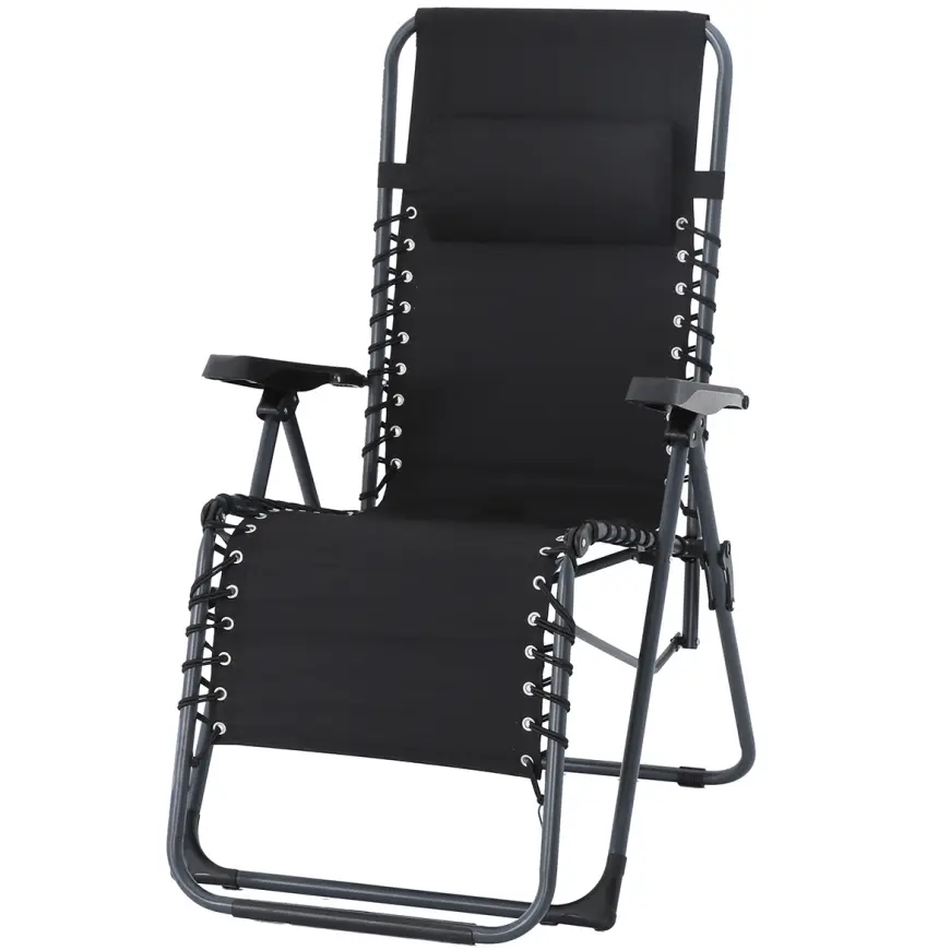 Záhradná stolička Liro Relax čierna