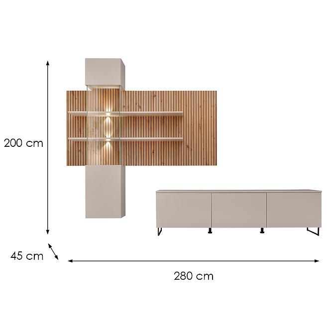 Obývacia Stena Gusto LUX A cashmire/artisan,3