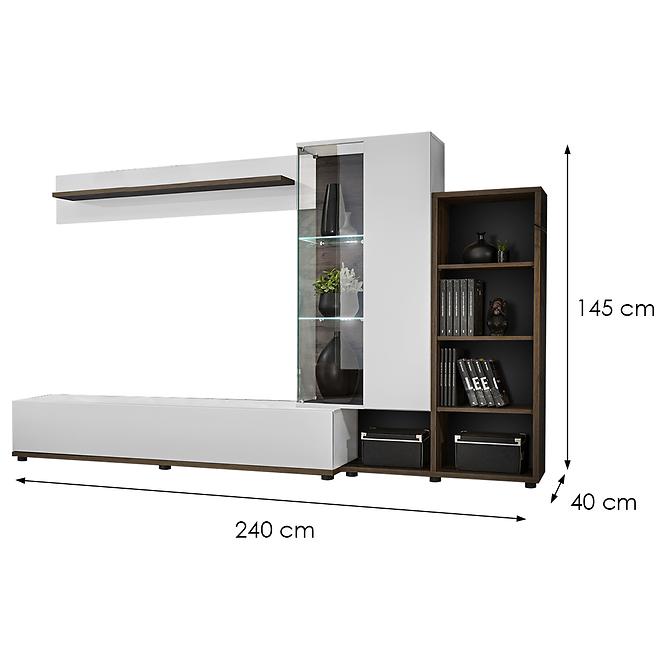 Obývacia Stena SILK II PEW SK2 perla elm/biały,3