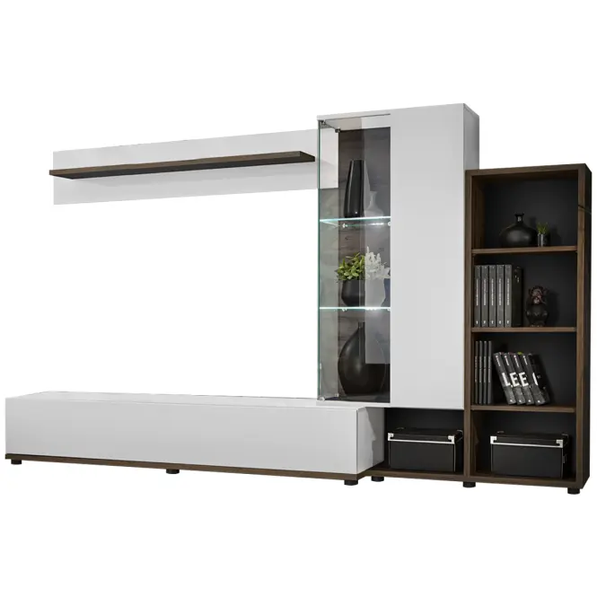 Obývacia stena SILK II PEW SK2 perla elm/biela,2