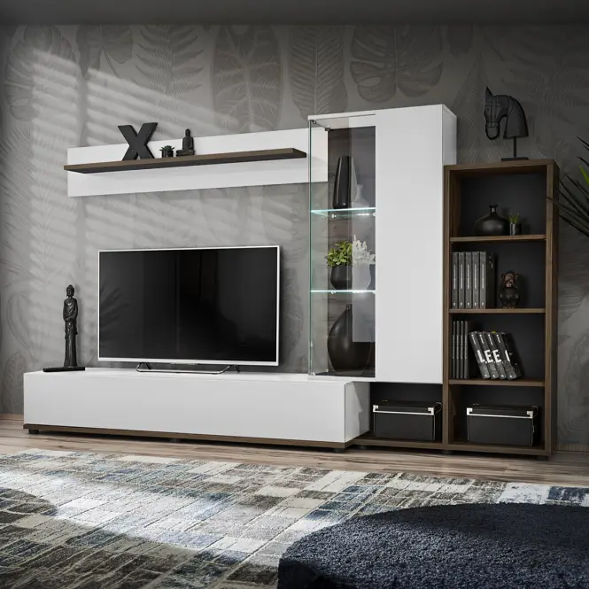 Obývacia stena SILK II PEW SK2 perla elm/biela