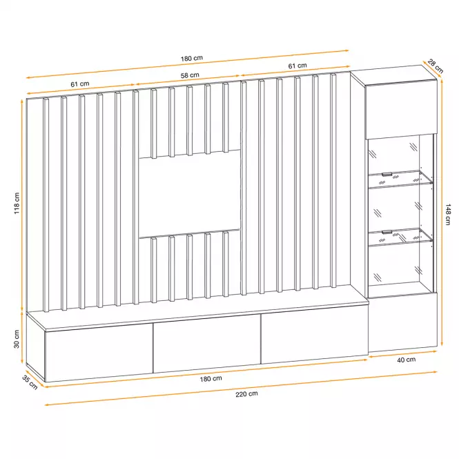 Obývacia Stena VERTI PGAS VT perla gray/artisan