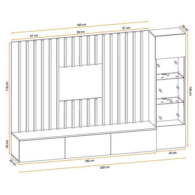 Obývacia Stena VERTI PGAS VT perla gray/artisan