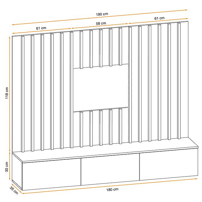 Obývacia Stena VERTI PGAS VT 2 perla gray/artisan