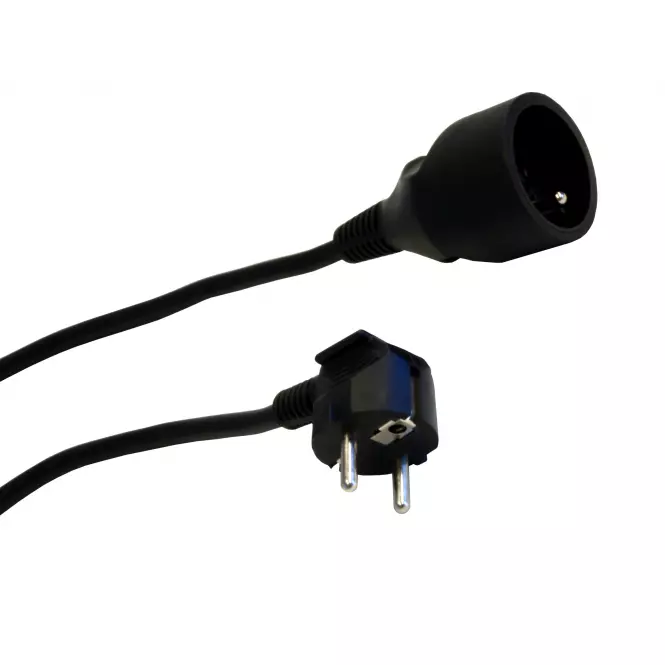 Predlžovací kábel 1X H05VV-F 3G1.0 3,0 m čierny 28218