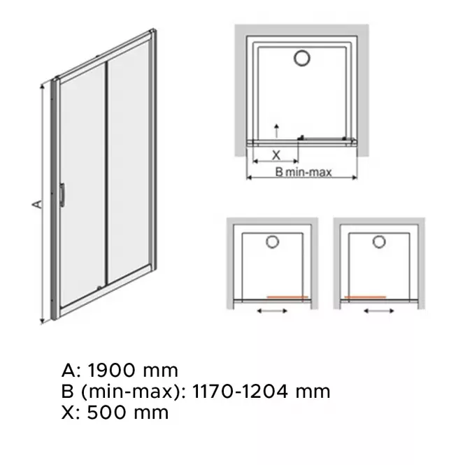 Sprchové dvere D2/TX5B 120 W15 SB glass protect