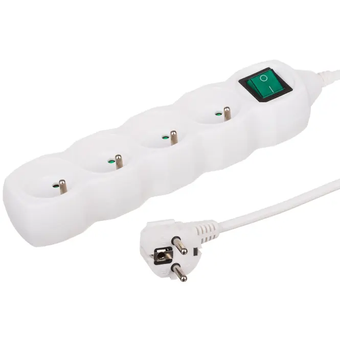 Predlžovací kábel so zásuvkou 4G 3x1 Z/U 1,5 m 35415 biely