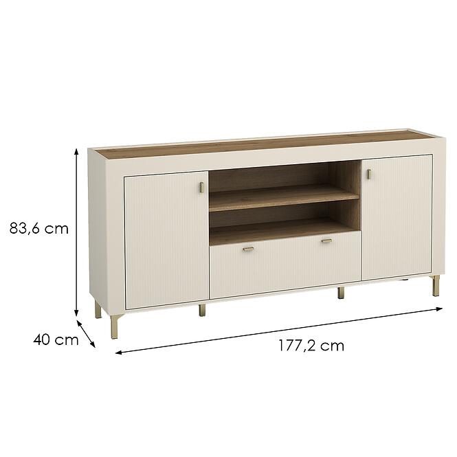 Komoda Mossa M07 2D1S dub whisky/cashmere,2