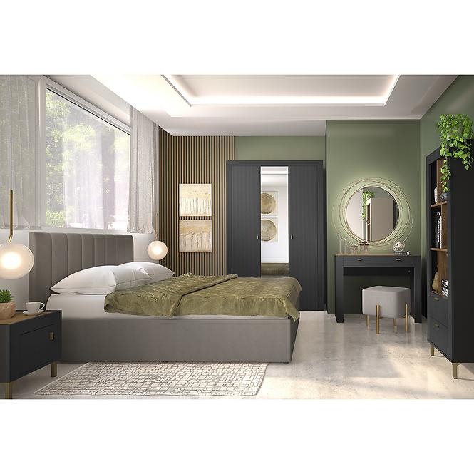 Regál Mossa M04 2S dub whisky/čierna mat,7