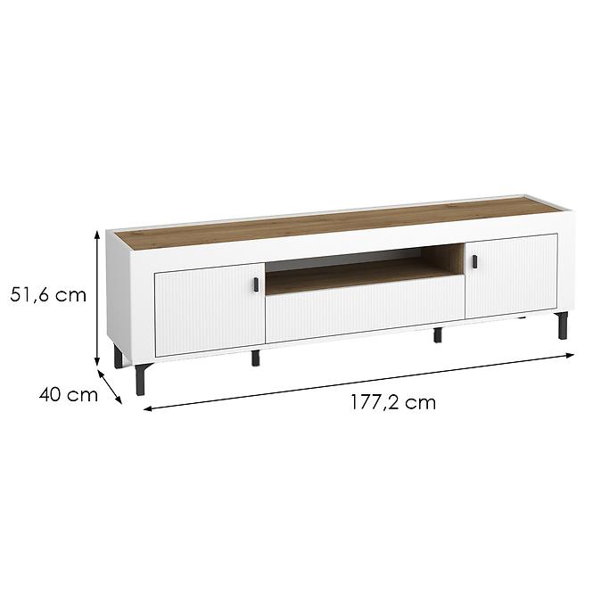 TV Stolík Mossa M08 2D1S dub whisky/biely mat,2
