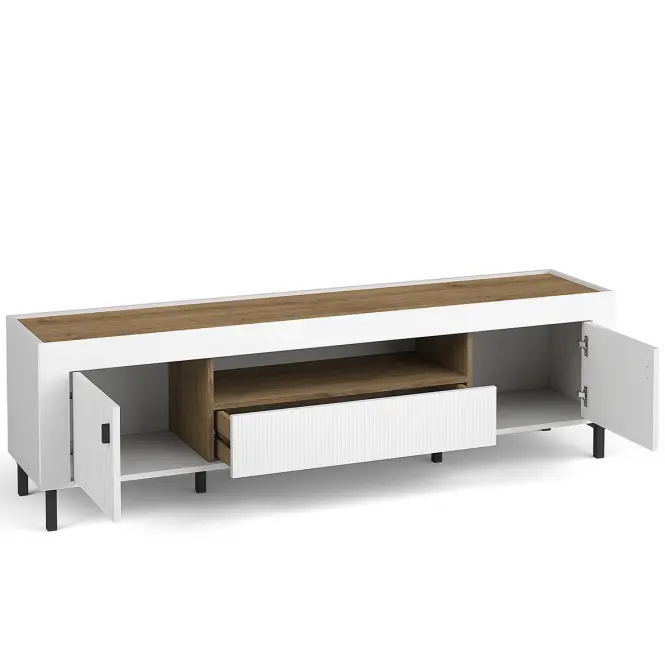 TV Stolík Mossa M08 2D1S dub whisky/biely mat,3